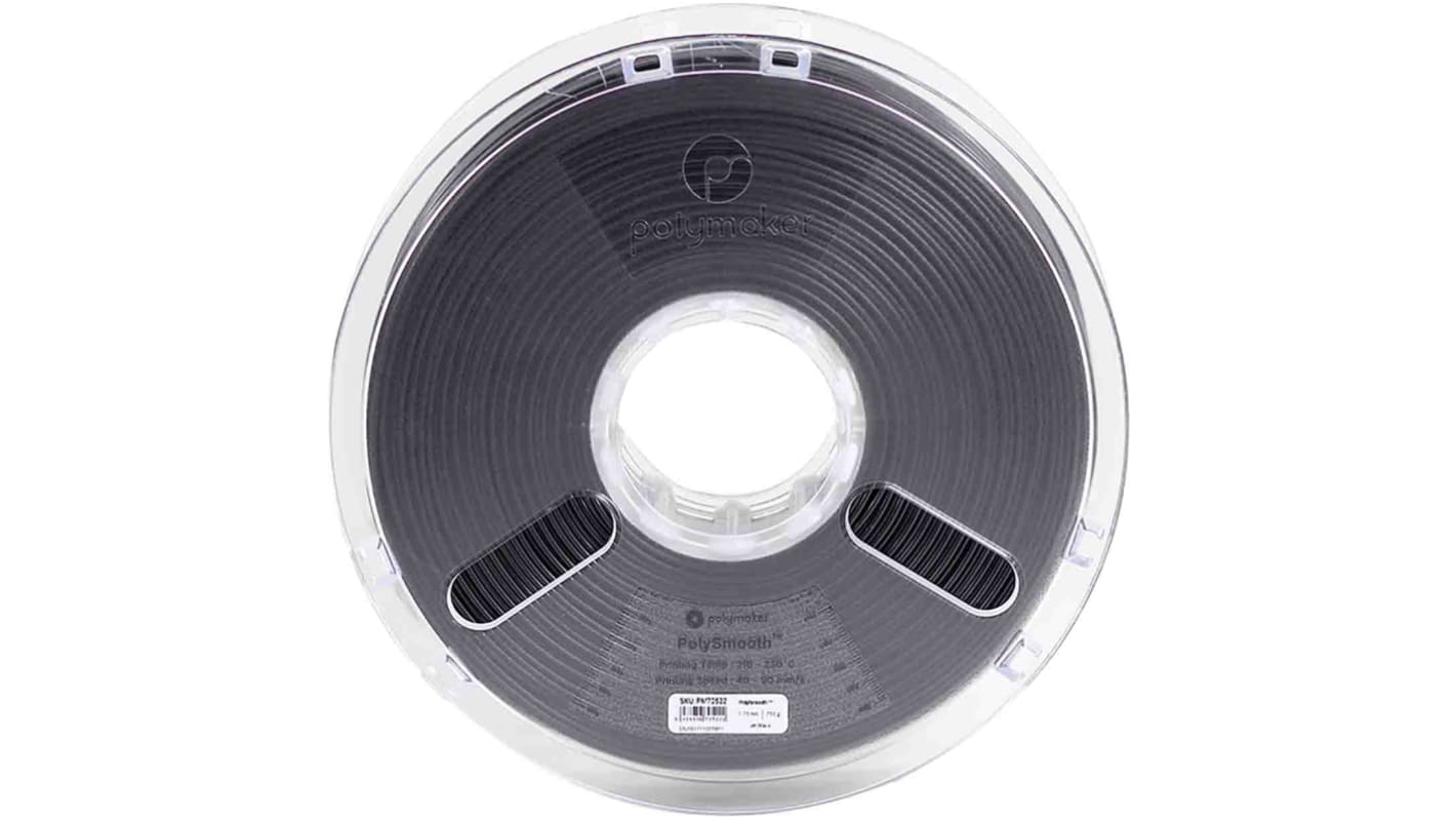 Polymaker PolySmooth 3D-Drucker Filament, Schwarz, 1.75mm, FDM, 750g