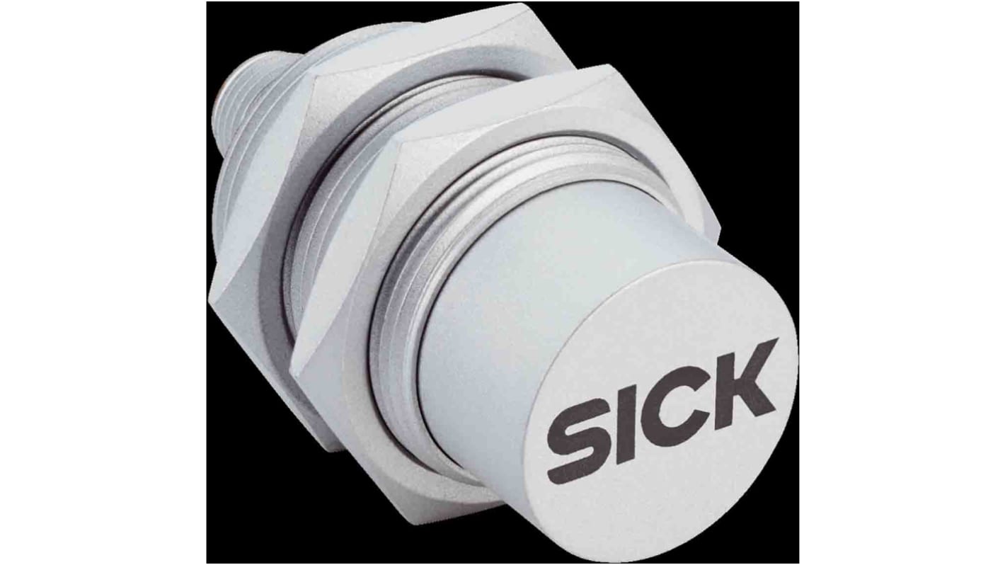 Sick Inductive Barrel-Style Proximity Sensor, M30 x 1.5, 30 mm Detection, PNP Output, 10 → 30 V, IP68