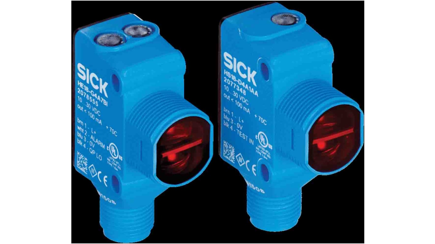 Fotocélula Sick, Sistema Barrera de Luz, alcance 25 m, salida PNP, Conector de M12 4 clavijas