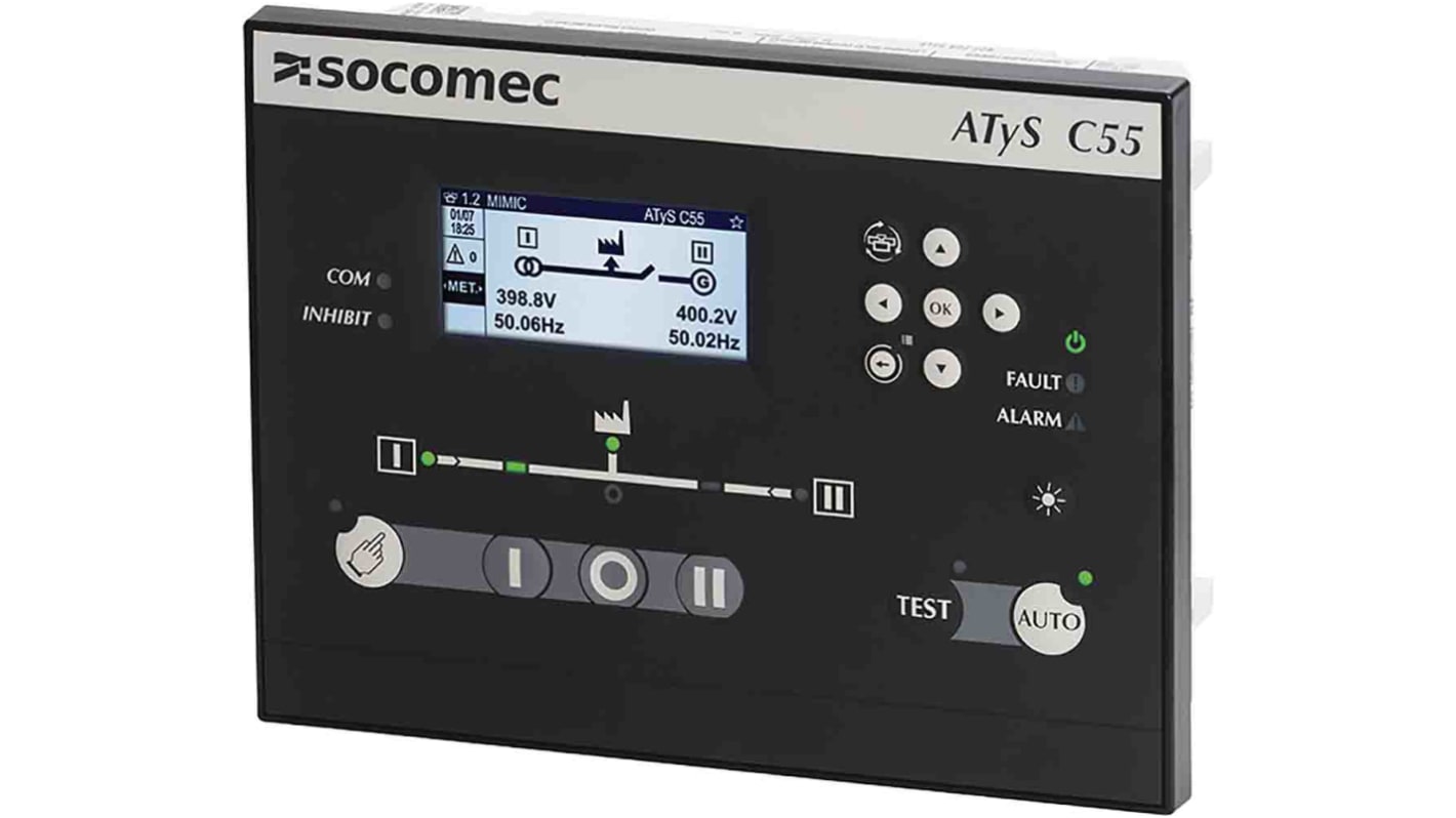 Socomec ATyS C55 Series Controller, 480 V Supply, Relay Output, 6-Input, Digital Input