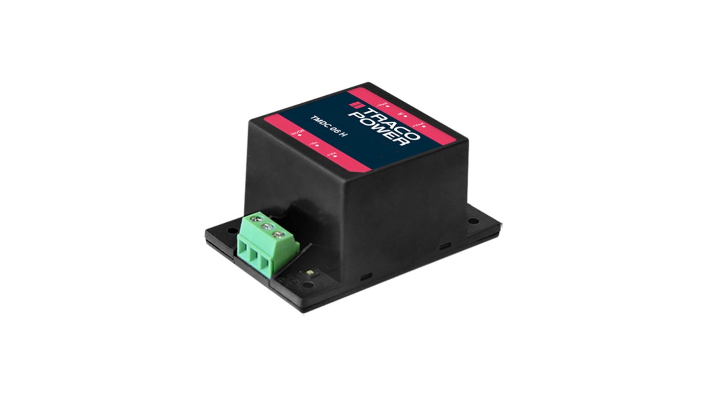 TRACOPOWER TMDC 06H DC-DC Converter, 12V dc/ 500mA Output, 80 → 160 V dc Input, 6W, Chassis Mount, +93°C Max