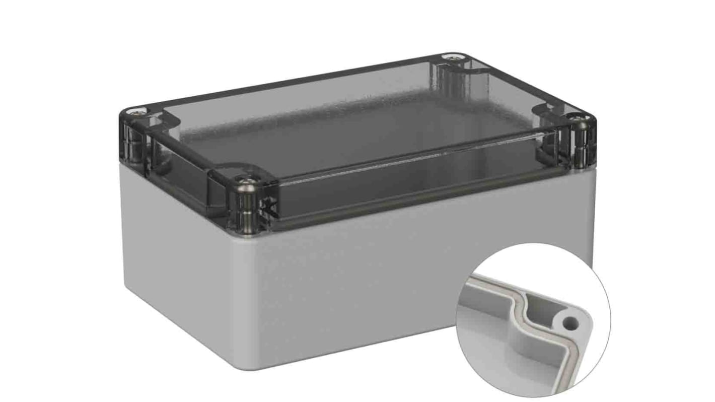 Contenitore generico RS PRO in Policarbonato 80 x 120 x 55mm, col. Grigio, IP66