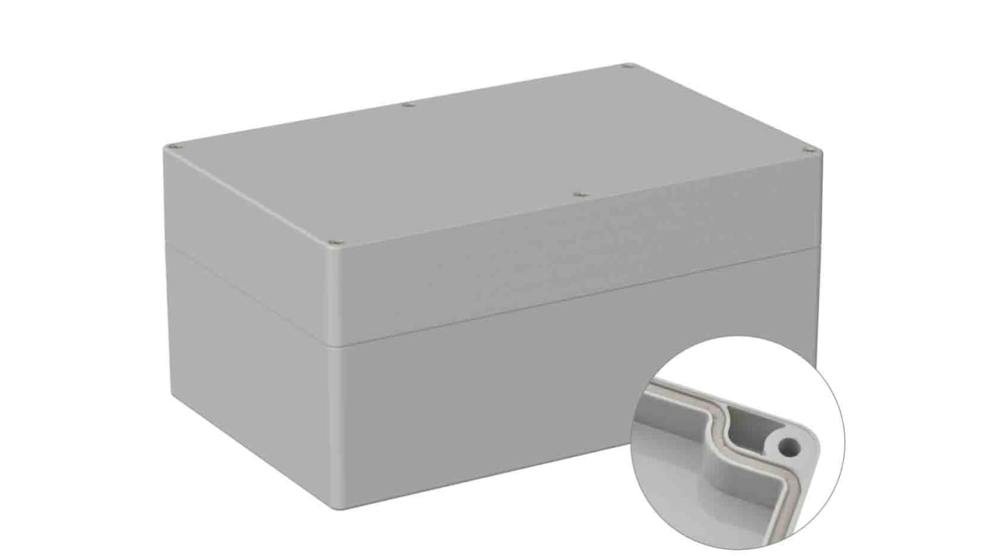 RS PRO Grey Polycarbonate General Purpose Enclosure, IP66, IK07, Grey Lid, 160 x 250 x 119mm