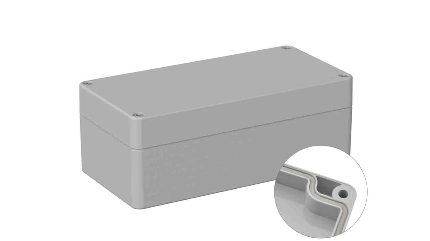 RS PRO Grey ABS General Purpose Enclosure, IP66, IK07, Grey Lid, 80 x 160 x 60mm