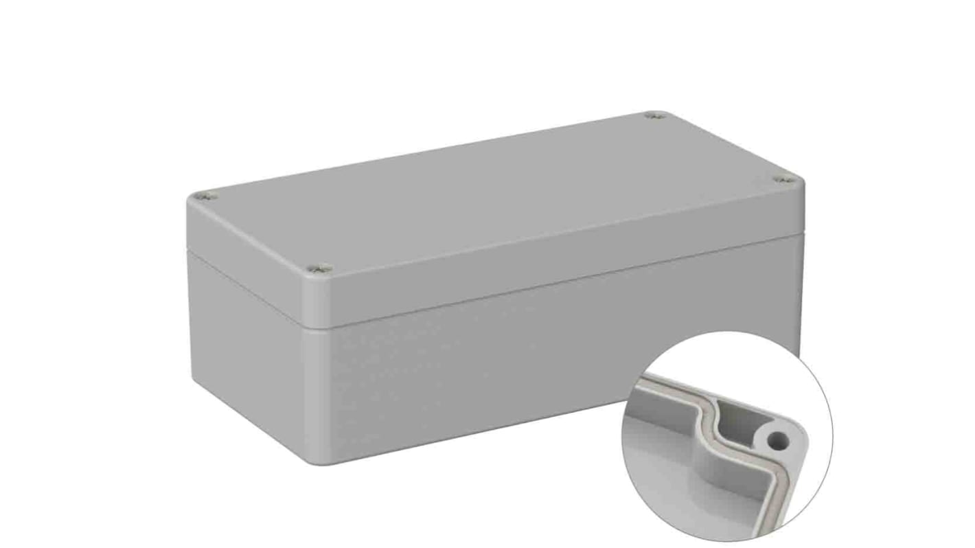 RS PRO Grey ABS General Purpose Enclosure, IP66, IK07, Grey Lid, 160 x 80 x 55mm