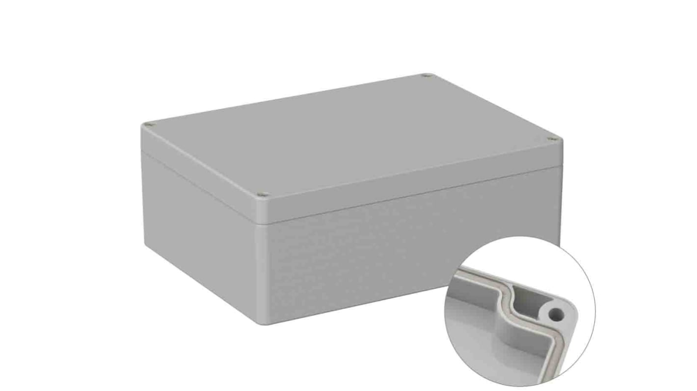 RS PRO Grey ABS General Purpose Enclosure, IP66, IK07, Grey Lid, 150 x 200 x75mm