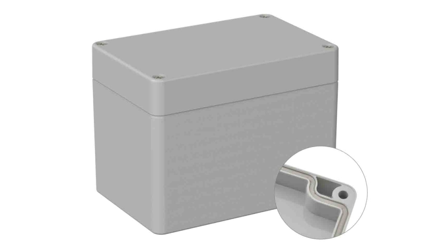RS PRO Grey ABS General Purpose Enclosure, IP66, IK07, Grey Lid, 80 x 120 x 90mm