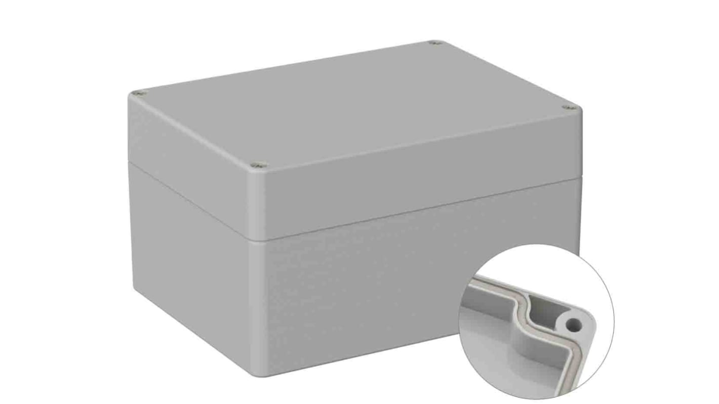 RS PRO Grey ABS General Purpose Enclosure, IP66, IK07, Grey Lid, 120 x 160 x 90mm