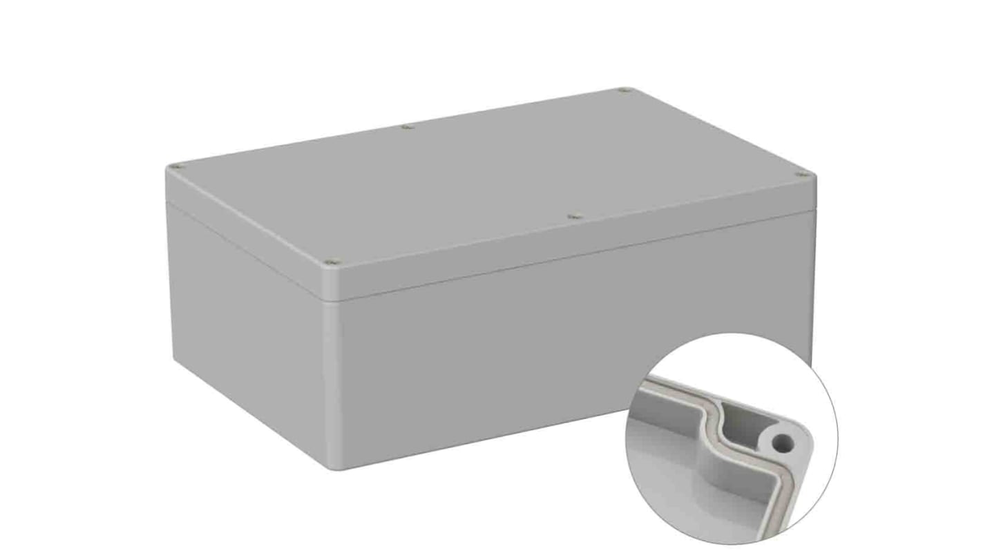 RS PRO Grey ABS General Purpose Enclosure, IP66, IK07, Grey Lid, 160 x 240.3 x 90mm