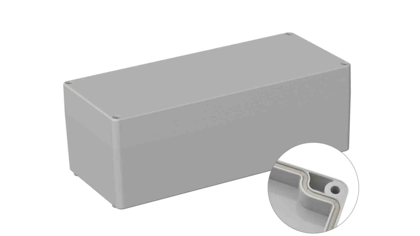 RS PRO Grey ABS General Purpose Enclosure, IP66, IK07, Grey Lid, 150 x 340 x 120mm