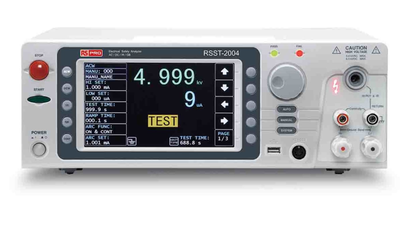 RS PRO RSST-2004 Insulation Tester, 50V Min, 5000V Max, 50GΩ Max, CAT I