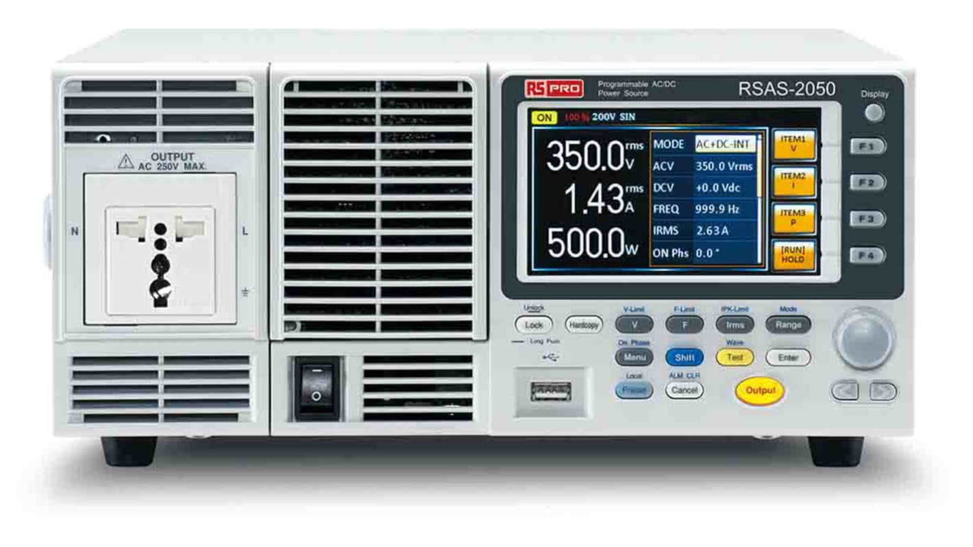Alimentatore da banco RS PRO RSAS-2050, 1 uscita, 175V, 5A, 500VA