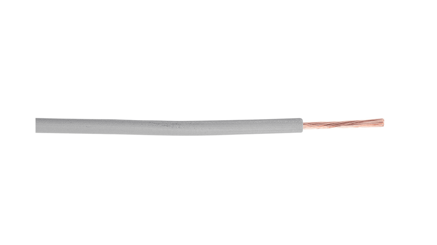 RS PRO Grey 1.5 mm² Hook Up Wire, 16 AWG, 100m, PVC Insulation