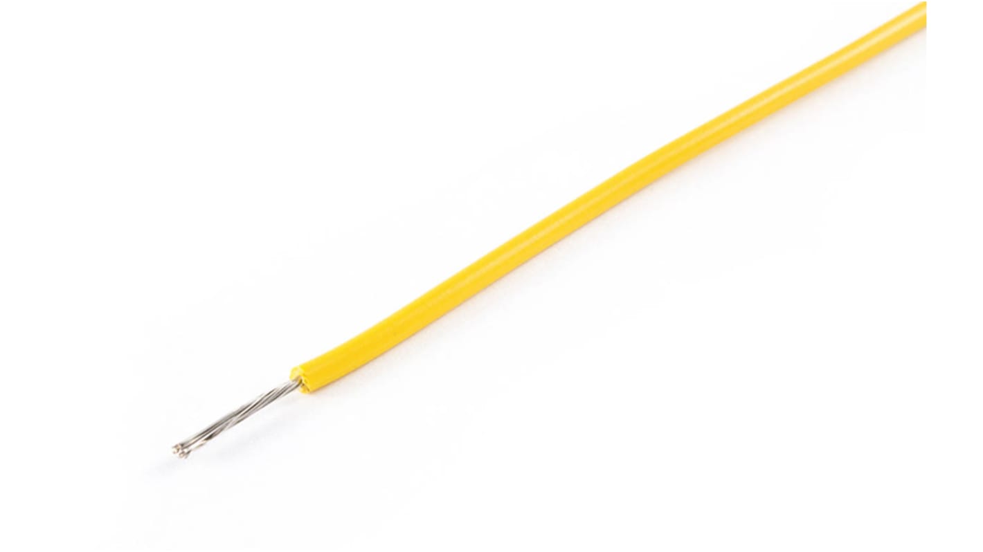 AXINDUS KY33 Series Yellow 1 mm² Hook Up Wire, 18 AWG, 32/0.20 mm, 200m, PVC Insulation, KY33A04J