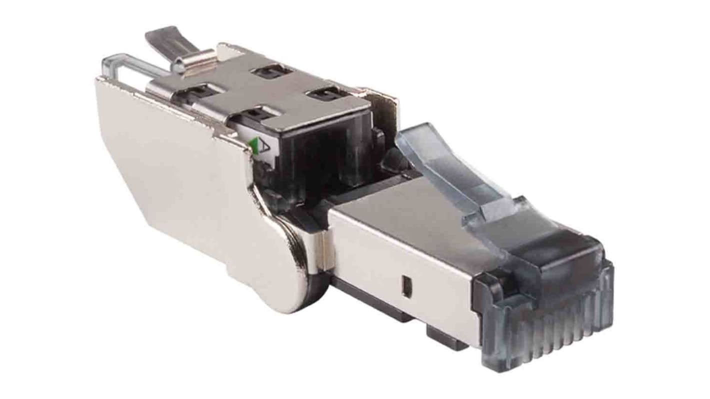 CAE Multimedia Connect RJ45 Series Male RJ45 Connector, Tool-less Cable Mounting, Cat6a, 360° Shield