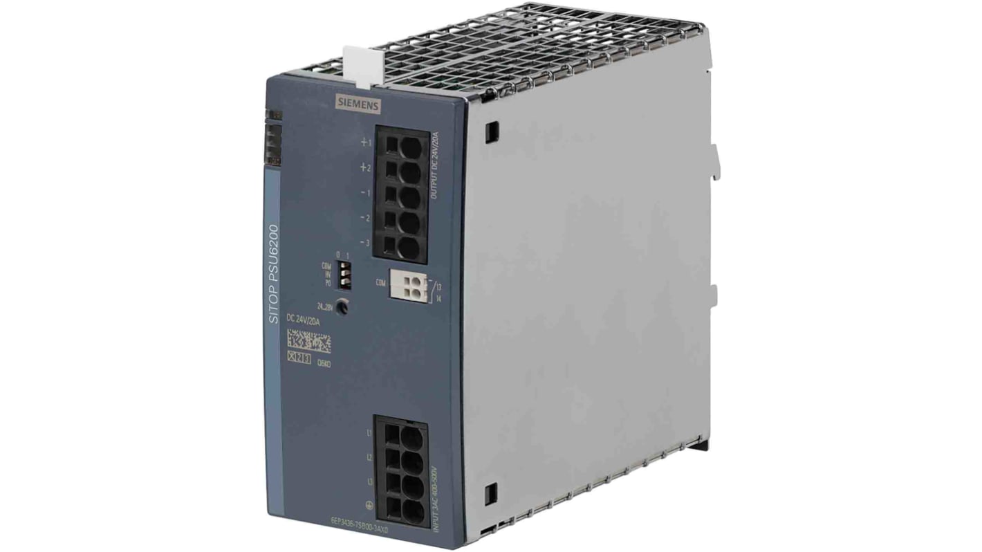 シーメンス SITOP PSU6200 DINレール取付け用スイッチング電源 24V dc, 20A