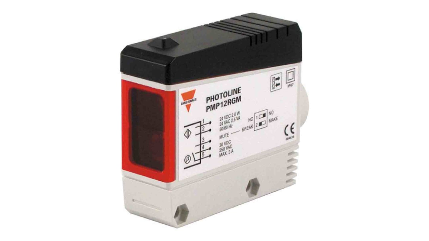 Rs-Online Sensore fotoelettrico Rettangolare Carlo Gavazzi a retroriflessione rilevamento 12 m uscita NC/NO