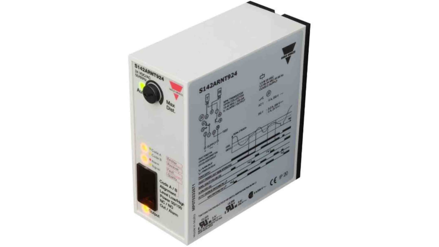Rs-Online Sensore fotoelettrico Rettangolare Carlo Gavazzi a retroriflessione uscita NPN