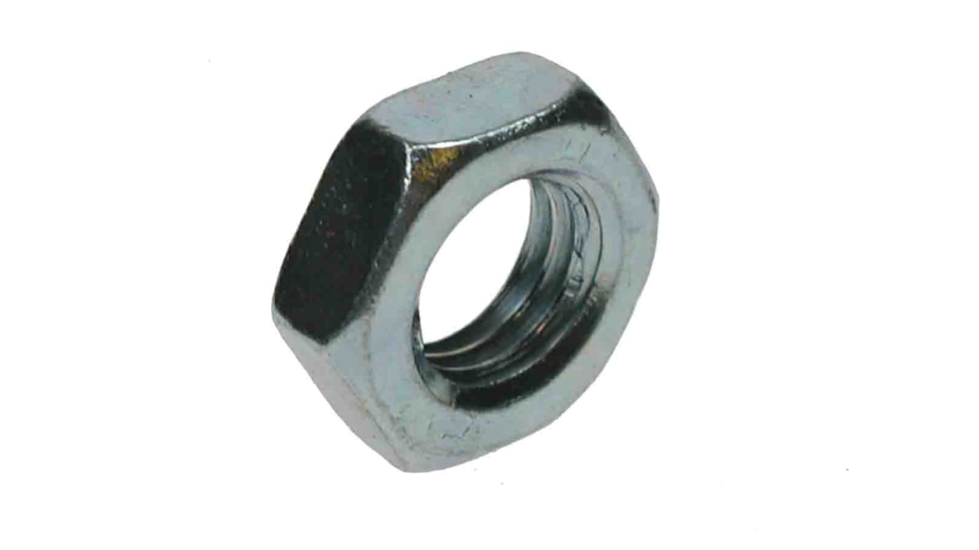 RS PRO, Bright Zinc Plated Steel Hex Nut, DIN 439B, M4