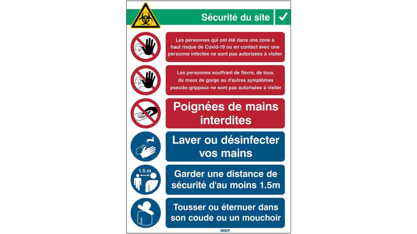Safety Poster, Laminated Polyester B-7541, French, 371 mm, 262mm