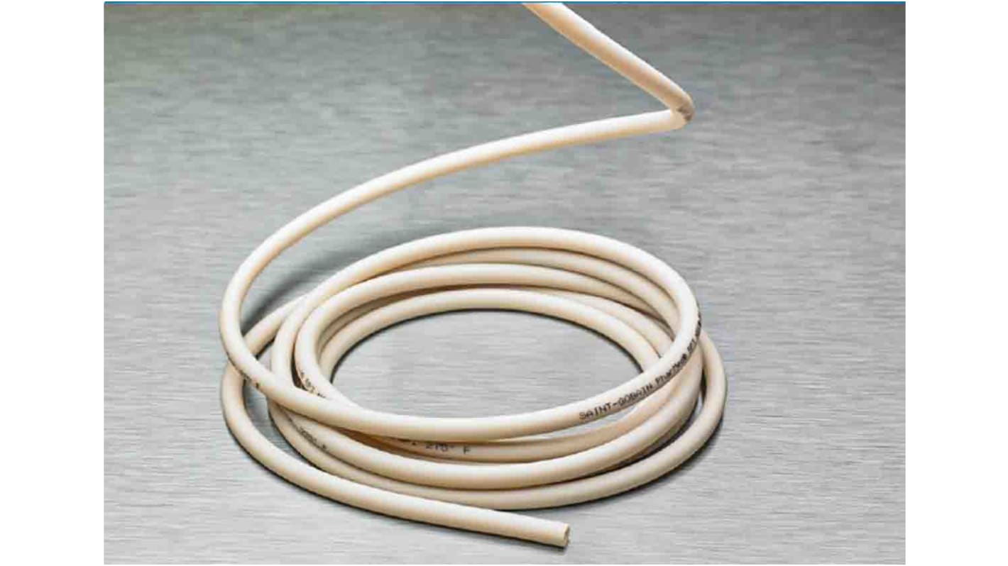 Saint Gobain TPE制药挠性管, 米色, 5.6mm内径, 6.4mm外径, 7.62m长, 最高+135°C, PharMed® BPT系列