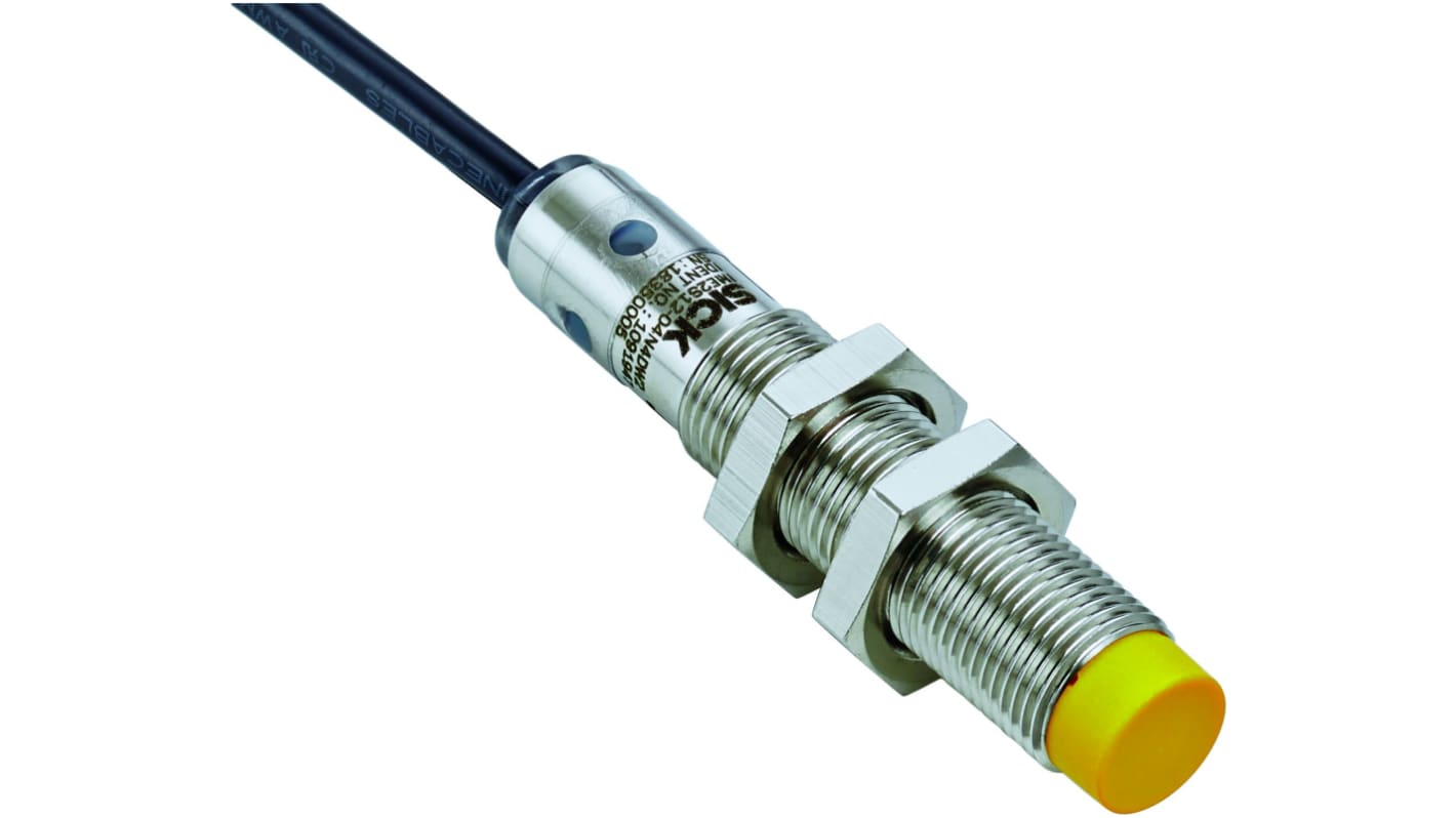 SICK IME2S Series Non-Flush Inductive Non-Contact Safety Switch, 24V dc, Nickel Plated Brass Housing, 2NO, Cable