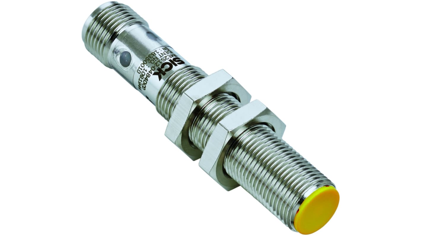 SICK IME2S Series Flush Inductive Non-Contact Safety Switch, 24V dc, Nickel Plated Brass Housing, 2NO, M12