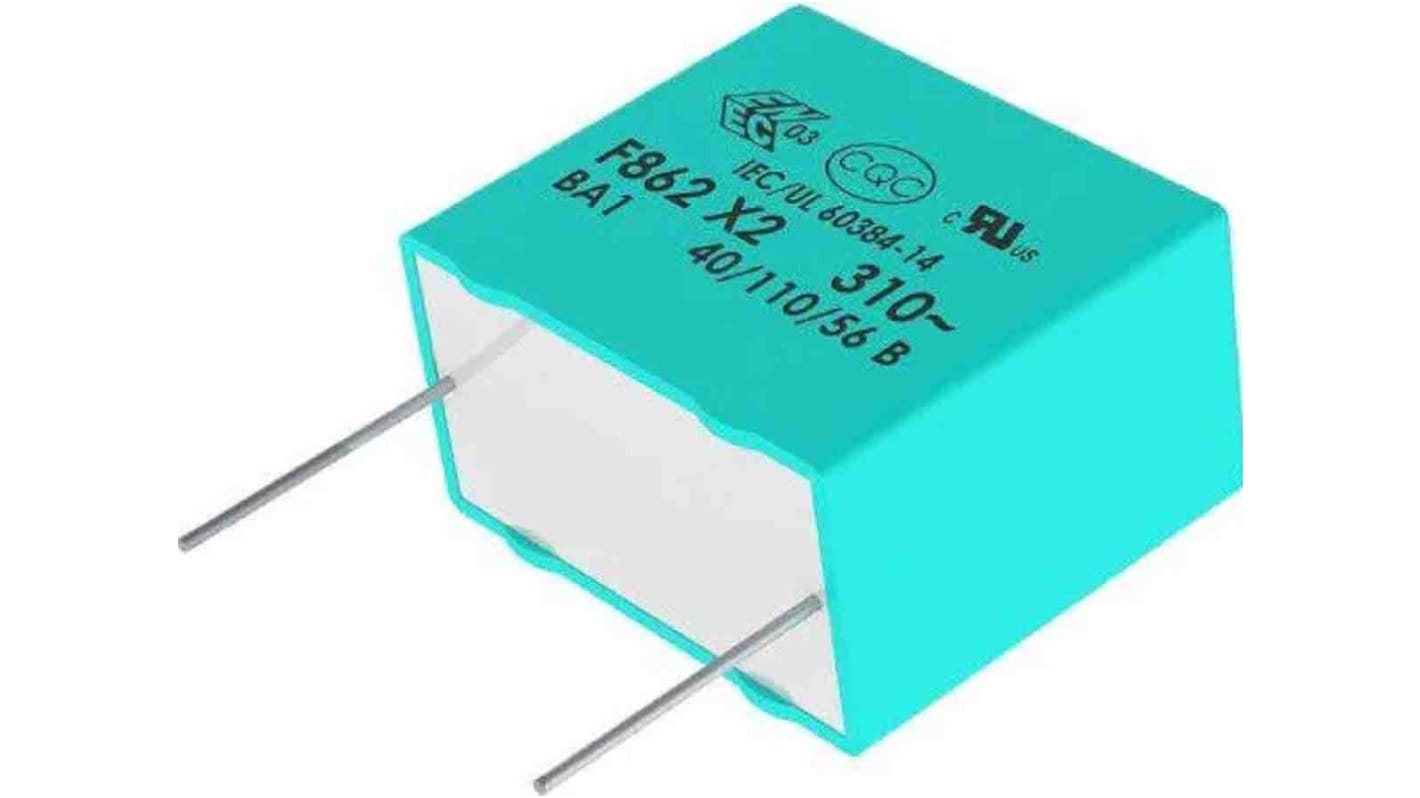 KEMET F862 Metallised Polypropylene Film Capacitor, 310V ac, 10%, 390nF, Through Hole