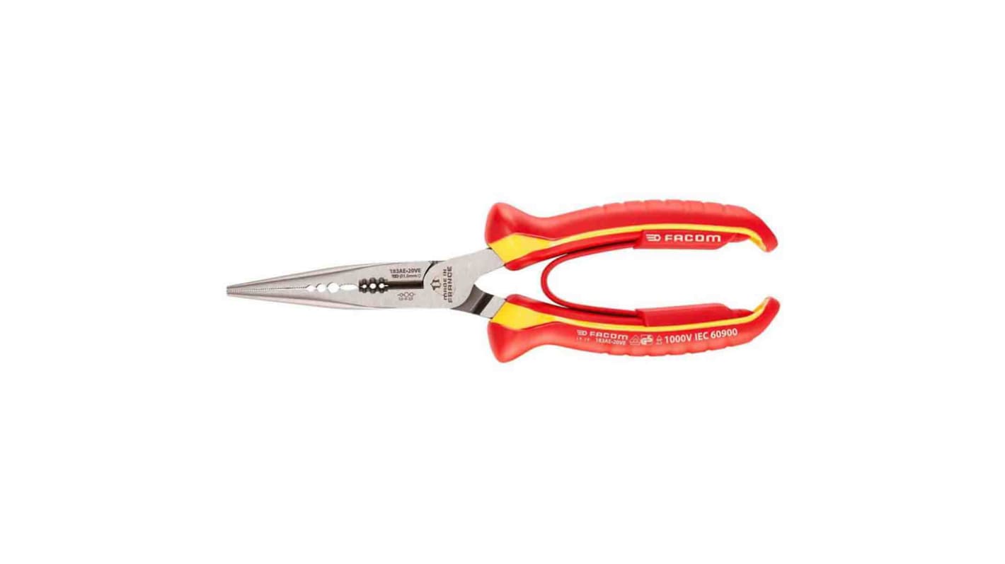 Facom Long Nose Pliers, 200 mm Overall
