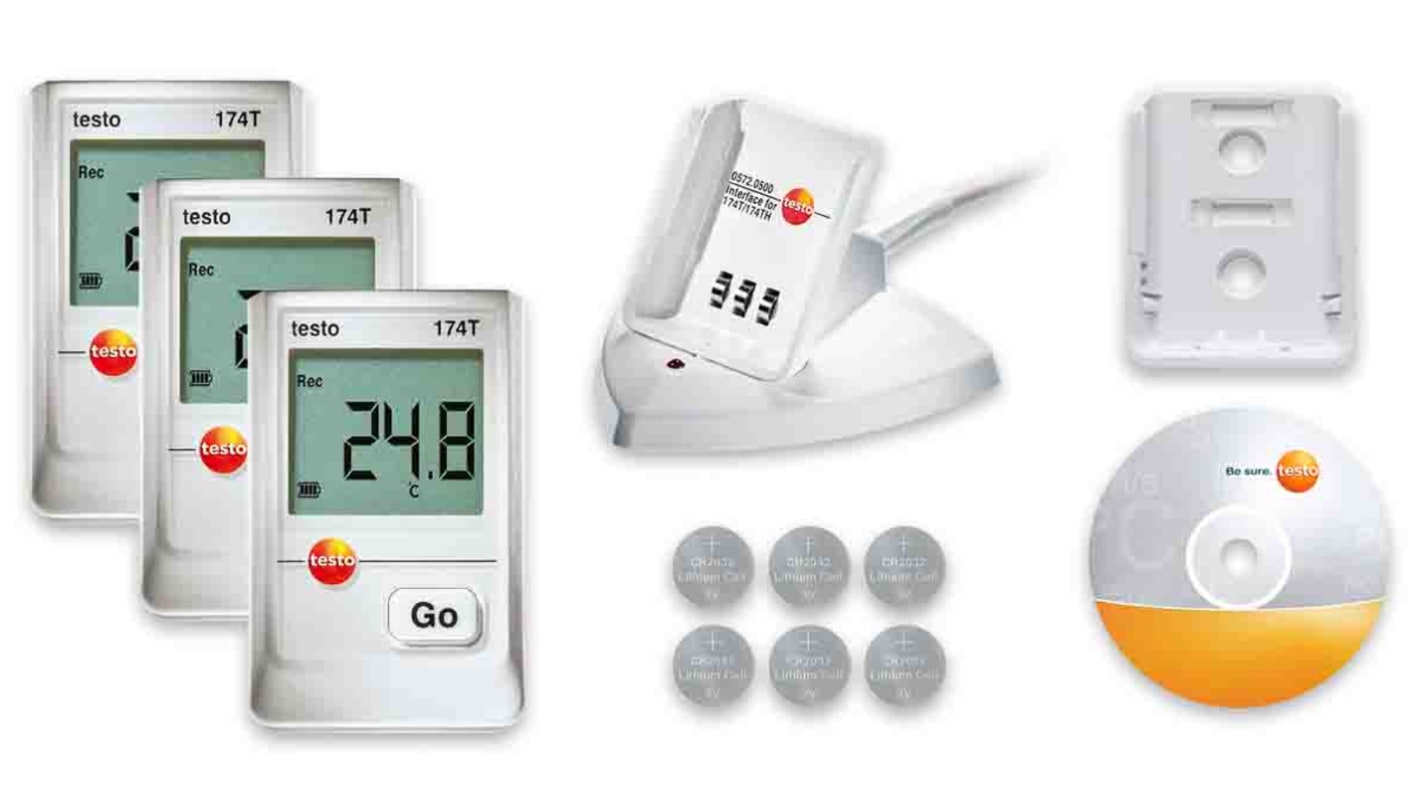 Testo 174T Temperature Data Logger, USB, 1 Input Channel(s)