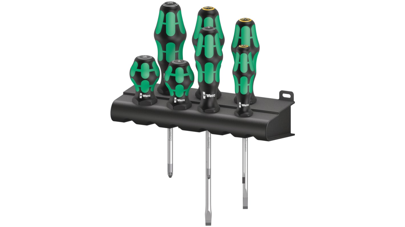 Wera 300/7 Mix 2 Pozidriv; Slotted Screwdriver Set, 7-Piece