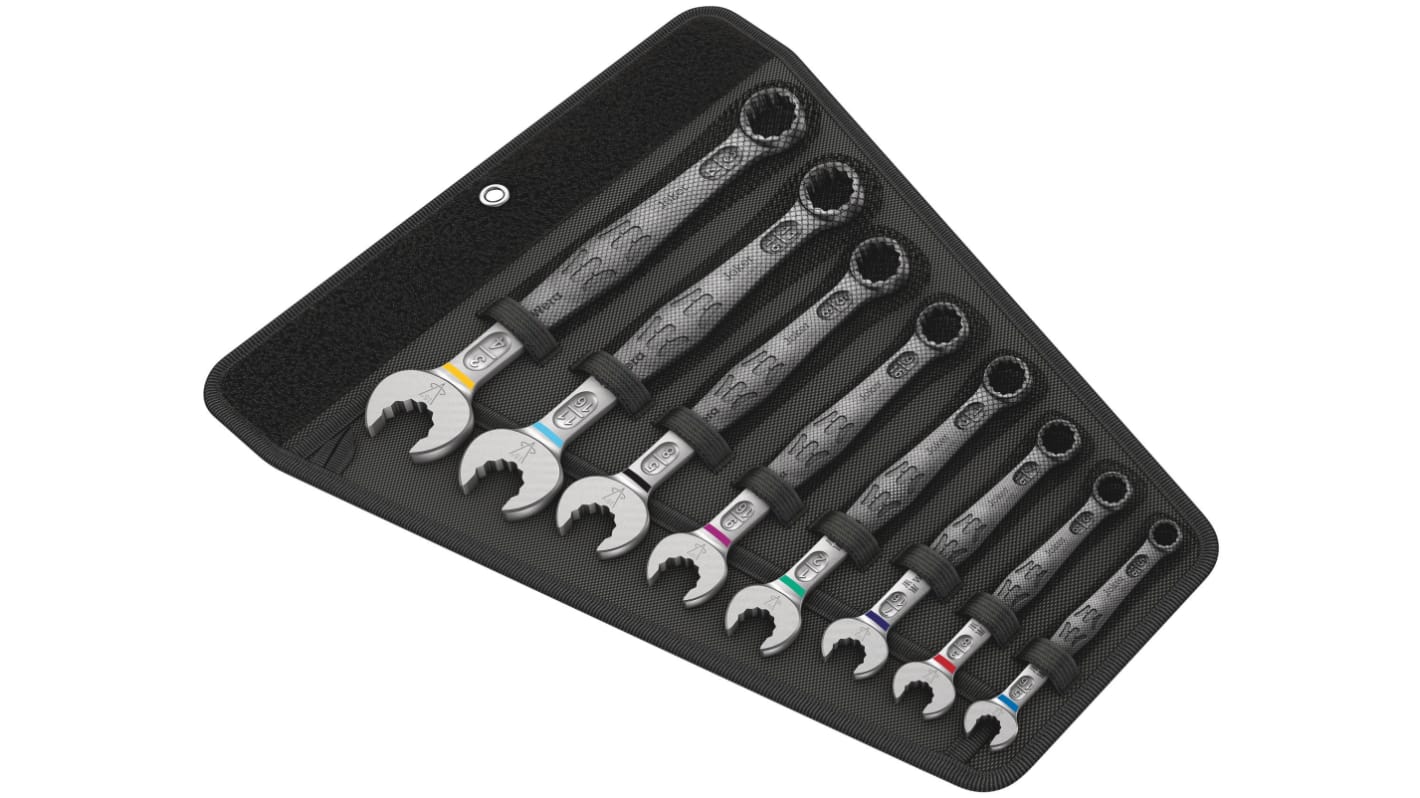 Wera Joker 6003 Series 8-Piece Ring Spanner Set, 7/16 → 3/4 in, Chrome Molybdenum Steel