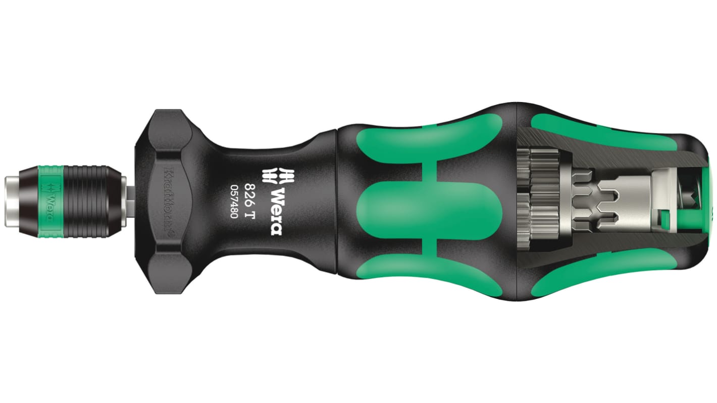 Wera Hexagon Bit Holder Screwdriver, 6.35 mm Tip, 146 mm Blade, 146 mm Overall
