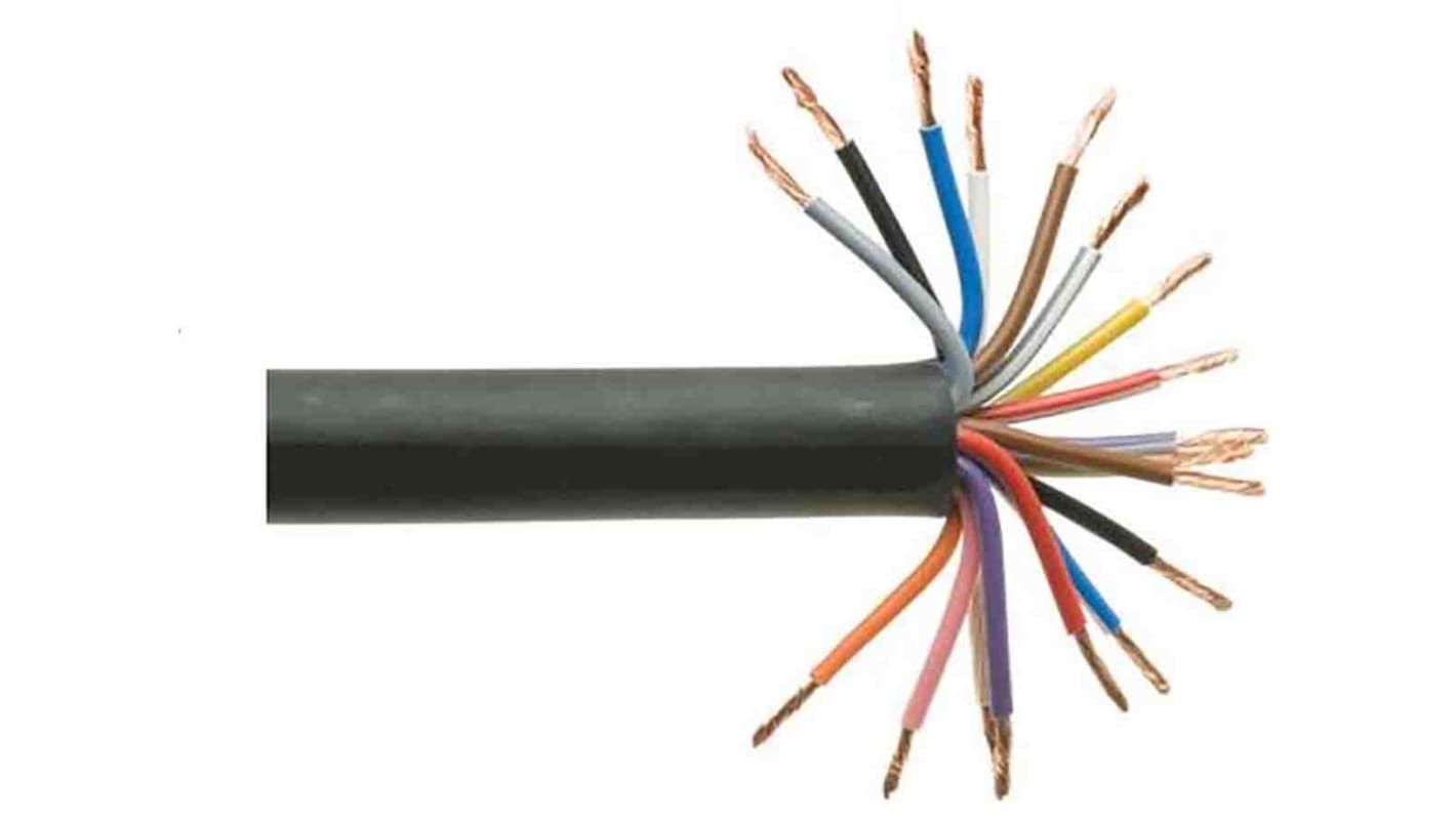 RS PRO Data Cable, 18 Cores, 0.5 mm², Unscreened, 20 AWG, 100m