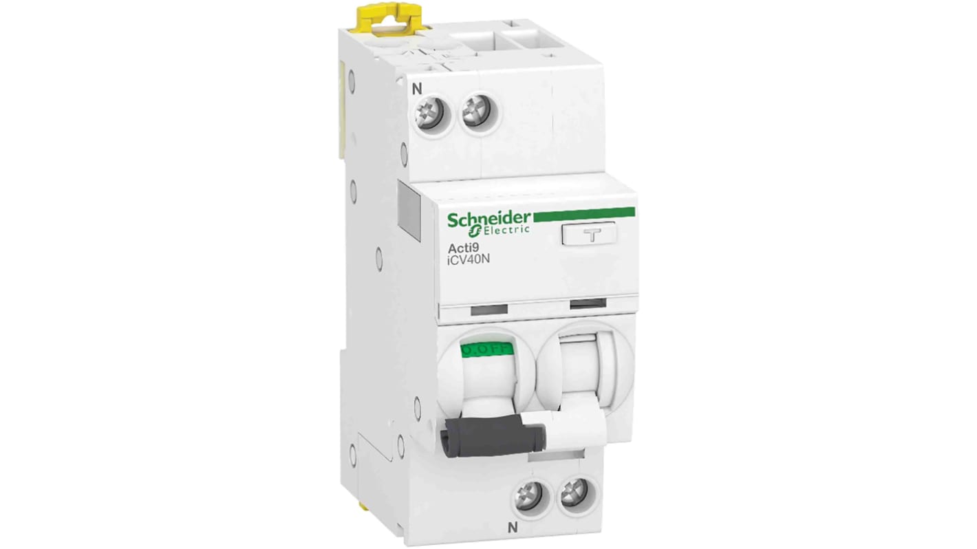 Schneider Electric RCBO, 10A Current Rating, 1P Poles, 30mA Trip Sensitivity, Acti9 Range