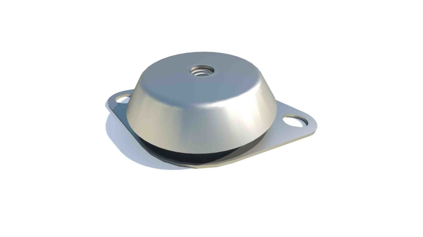 FIBET Circular M12 Anti Vibration Mount, Bell Mount with 660daN Compression Load