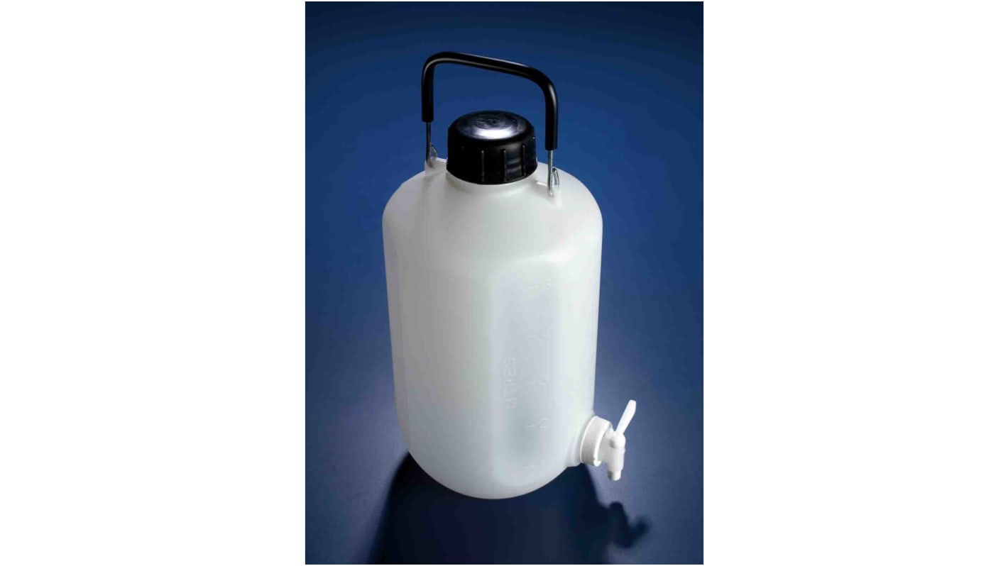 RS PRO HDPE Laborflasche 10L, Ø 220mm Absaugflasche Weithalsig mit Skalenteilung