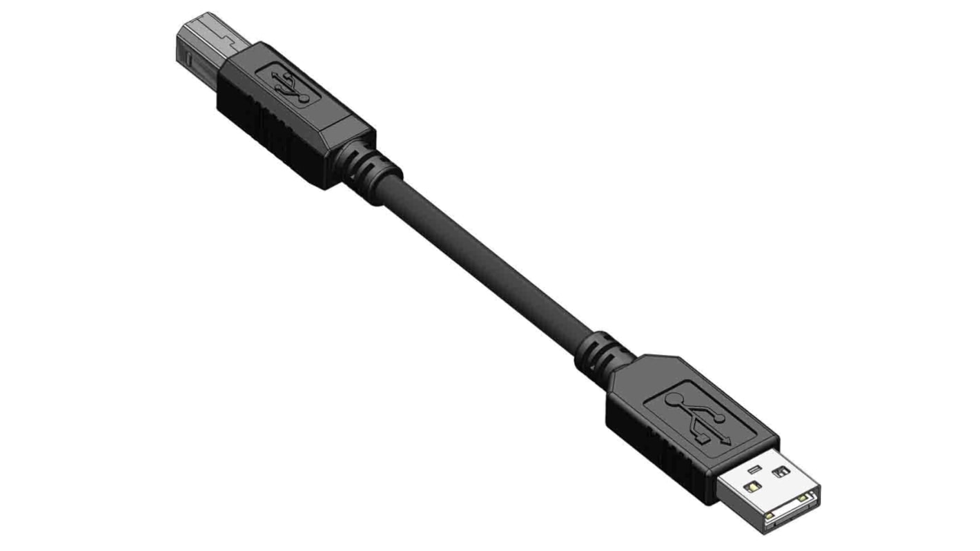 RS PRO USB 2.0, Male USB A to Male USB B, 2m