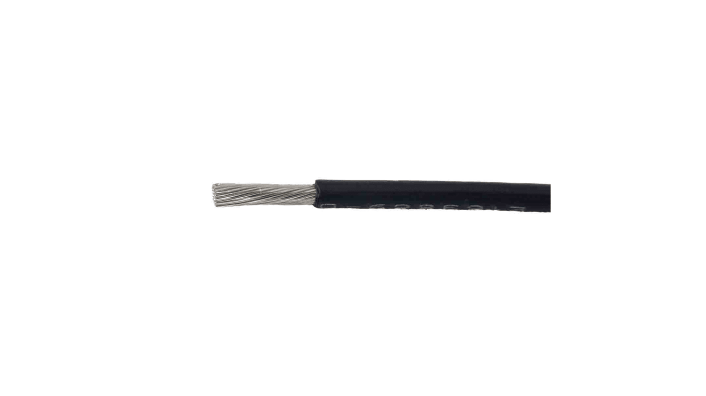 Alpha Wire Ecogen Ecowire Metric Series Black 0.25 mm² Hook Up Wire, 24 AWG, 32/0.10 mm², 50m, Polyphenylene Ether