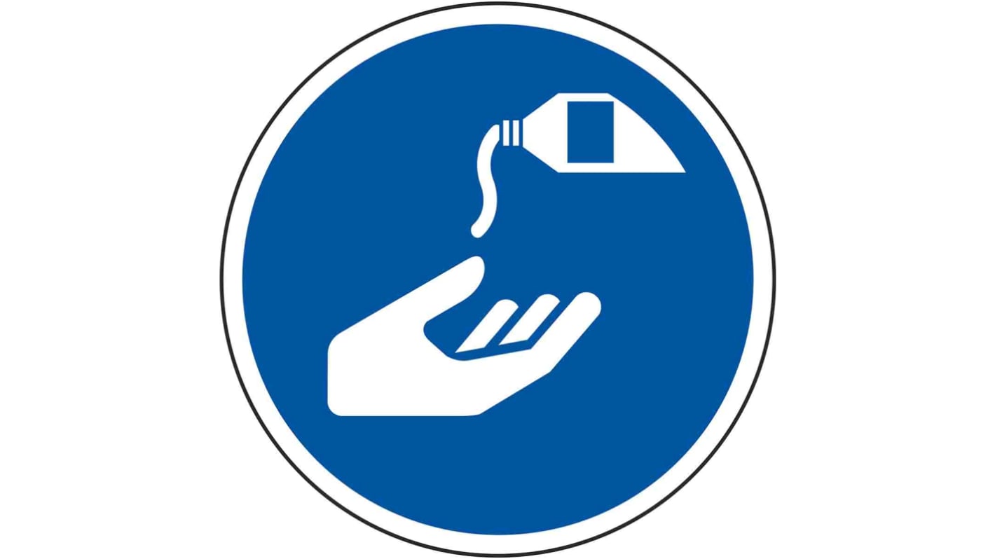 RS PRO Vinyl Floor Graphic Use Hand Sanitiser Sign With Pictogram Only Text, 200 x 200mm