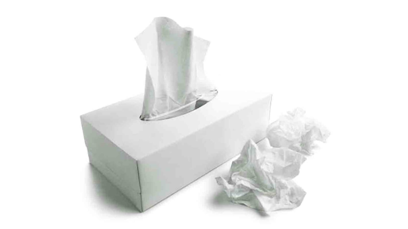 198 x 210 mm ±0.5 mm White Facial Tissues, Box of 100