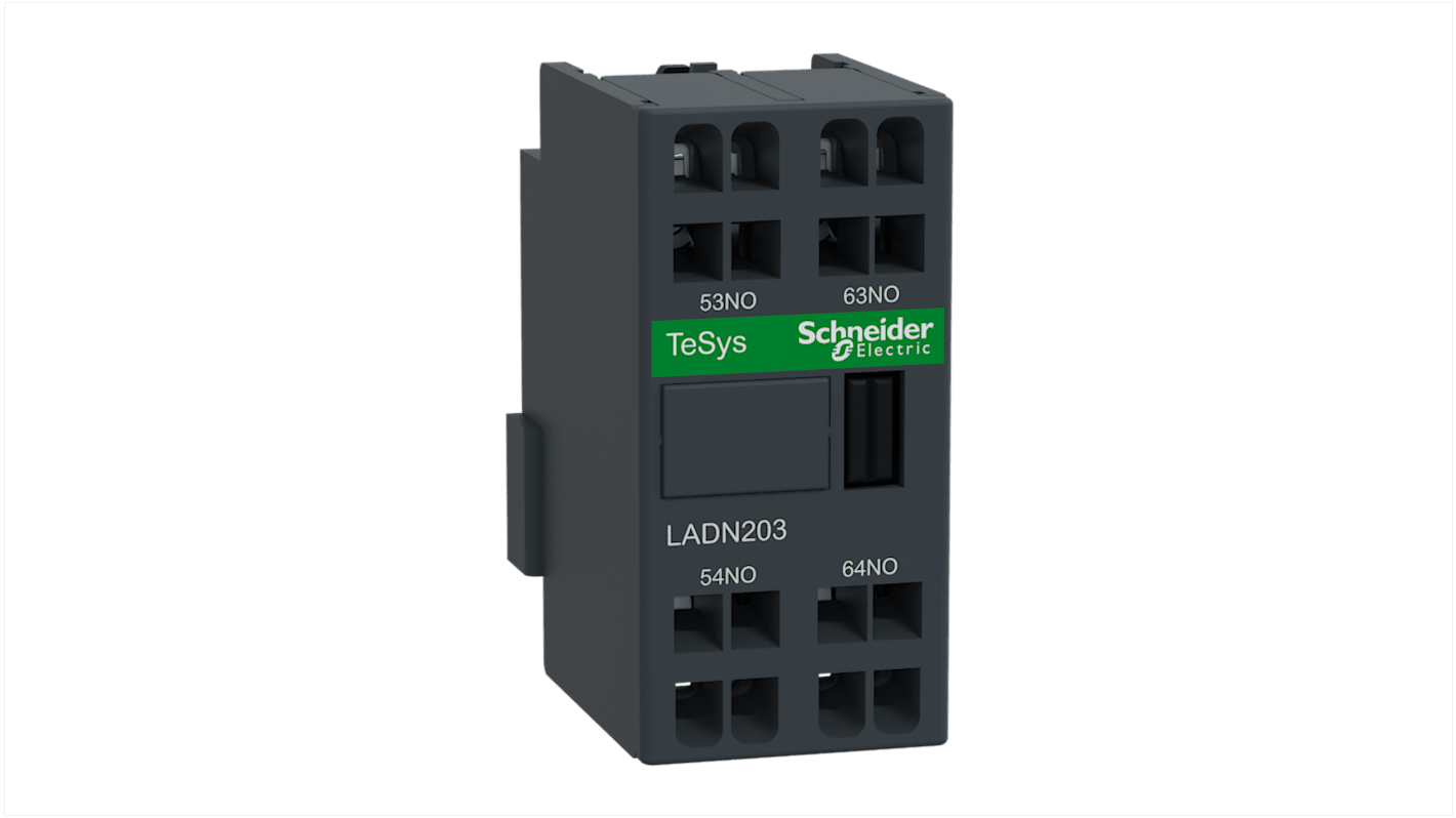 Schneider Electric Auxiliary Contact, 2 Contact, 2NO, DIN Rail Mount, TeSys D