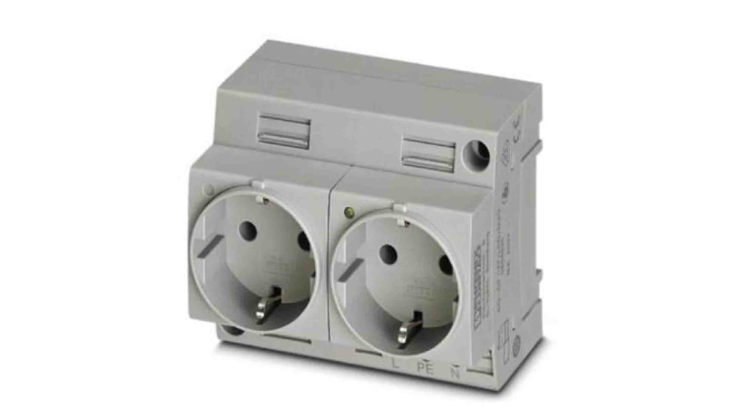 Phoenix Contact German Mains Sockets, 16A, DIN Rail, 250 V