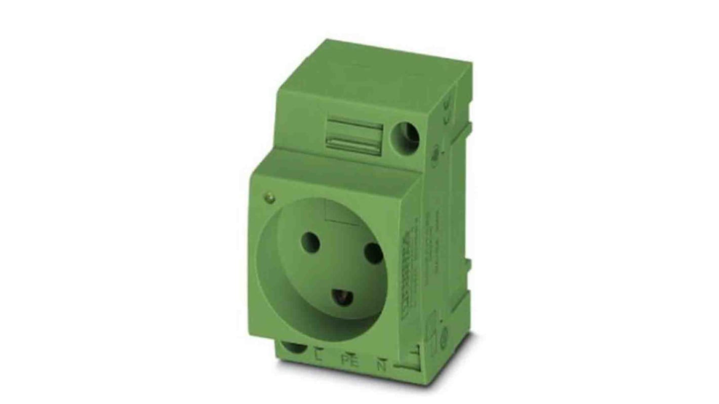 Phoenix Contact Denmark Mains Sockets, 16A, DIN Rail, 250 V