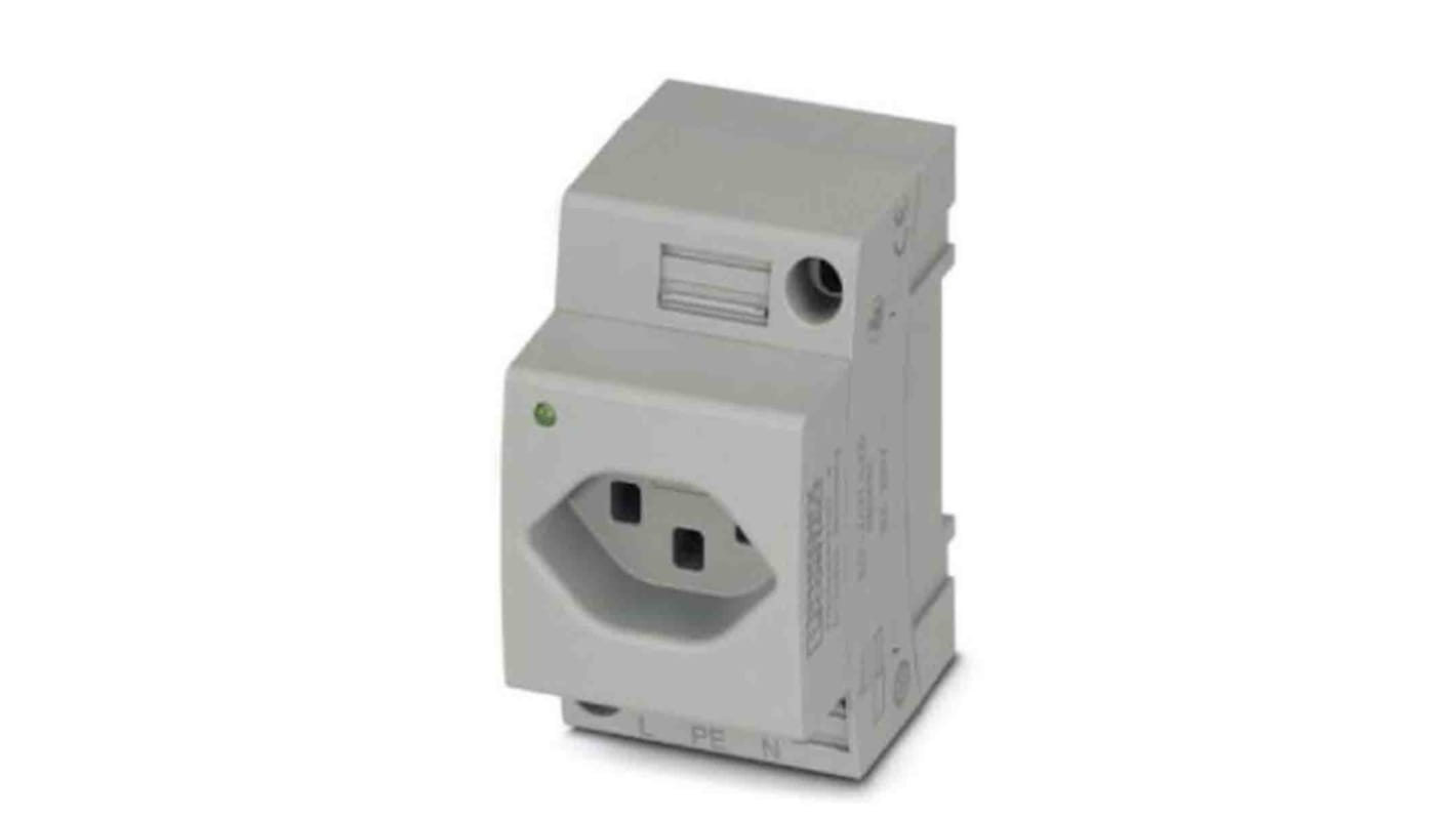 Phoenix Contact Swiss Mains Sockets, 16A, DIN Rail, 250 V