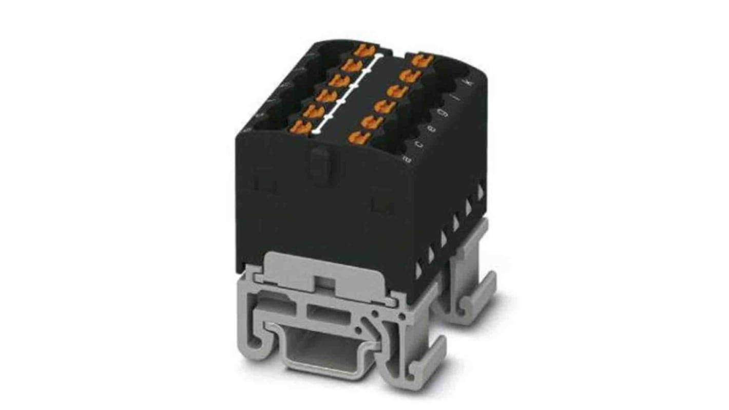 Bloque de distribución, 12 vías, 17.5A, 500 V