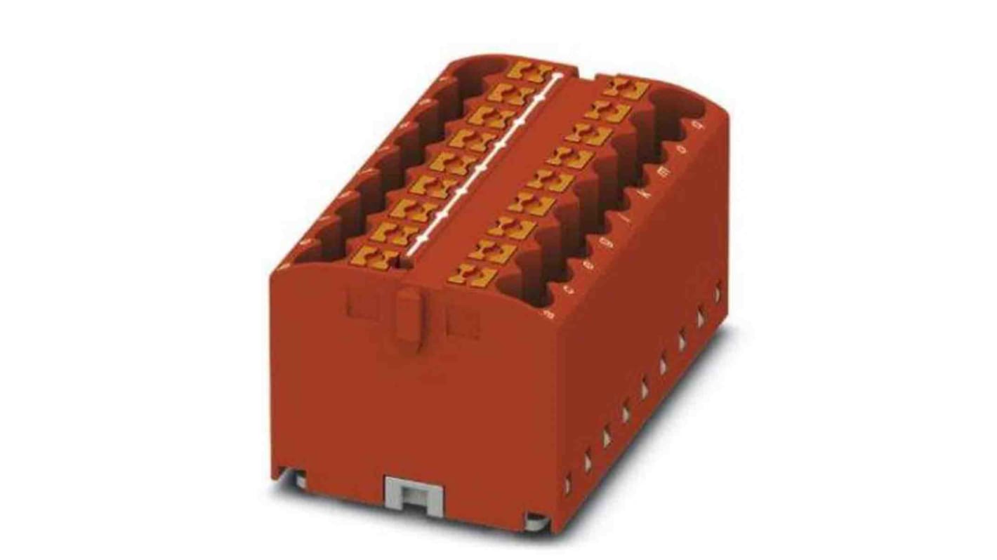 Bloc de distribution Phoenix Contact 18 voies, raccordement Enfichable, section de fils 12 AWG, 24A, 450 V