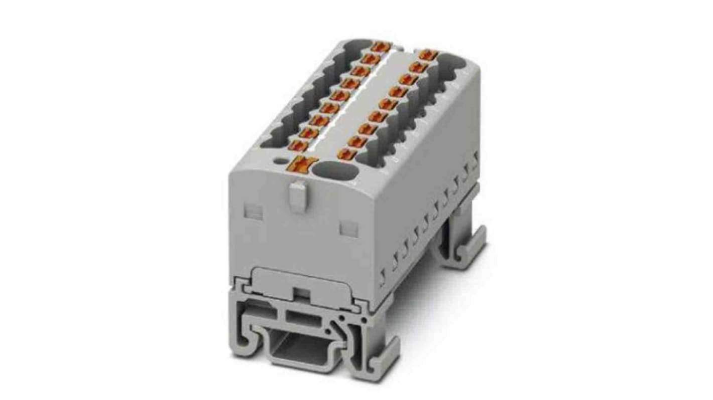 Bloque de distribución, 19 vías, 17.5A, 500 V