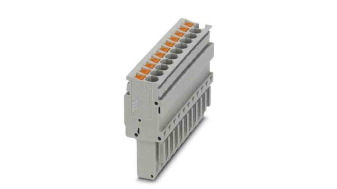 Phoenix Contact, 5.2mm Pitch, Combi Pluggable Solutions, Pluggable Terminal Block, Plug, DIN Rail, Push In Termination,