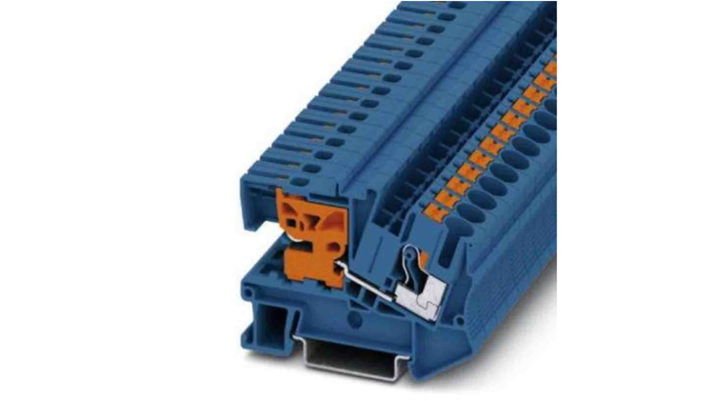 Phoenix Contact PTN Series Blue Disconnect Terminal Block, Push In Termination